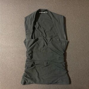 Abercrombie & Fitch Black Ruched Sleeveless Tank Top
